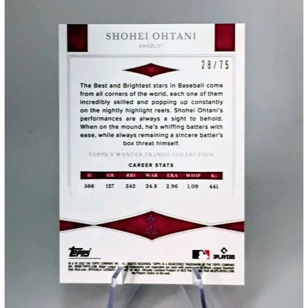 2022 Topps X Wander Franco - Best & Brightest Shohei Ohtani #11 Blue SP 28/75 - Picture 3 of 4